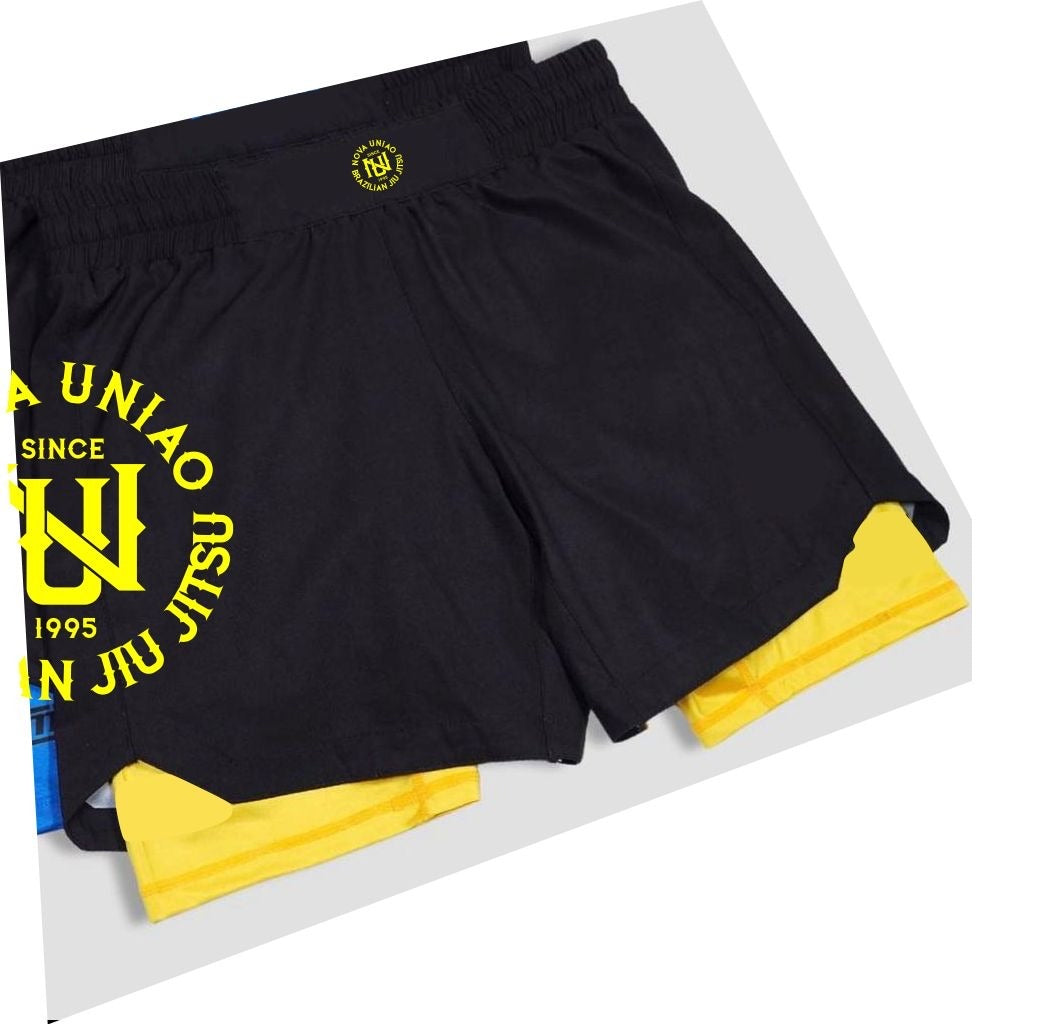 Grappling Shorts with Yellow lycra